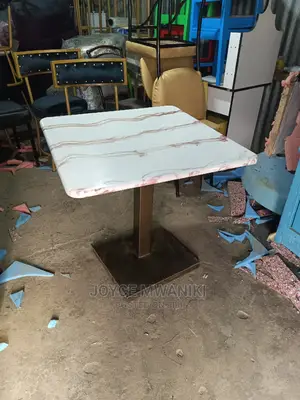 Marble Restaurant Table With Powder Coated Stand
