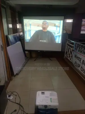 Projector-and-Tripod Projection Screen 96”X96” for Hire.