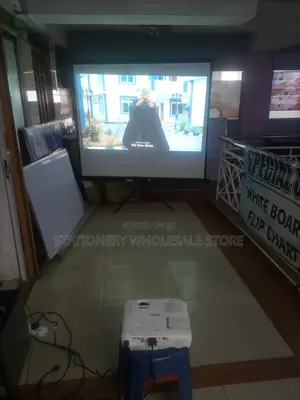. Projector-and-Tripod Projection Screen 84”X84” for Hire.