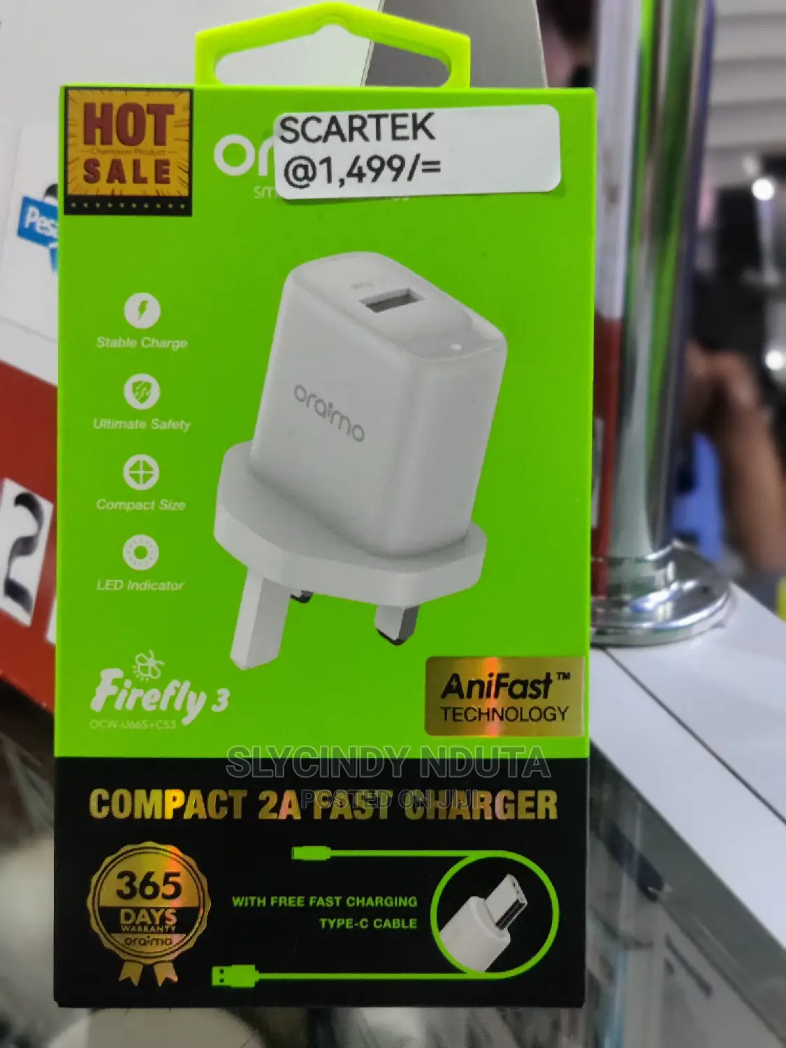 Oraimo Freefly 3 Compact 2A Fast Charger