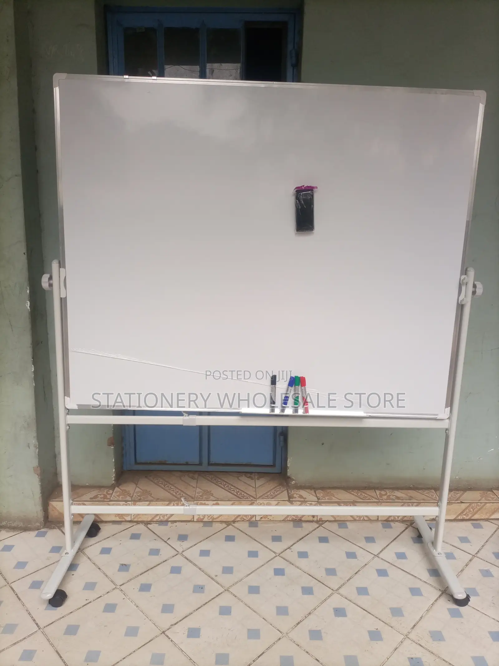 White Board With Wheeled Stand 4ft X 4ft - Duble Sided