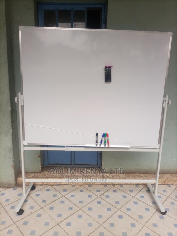White Board With Wheeled Stand 4ft X 4ft - Duble Sided