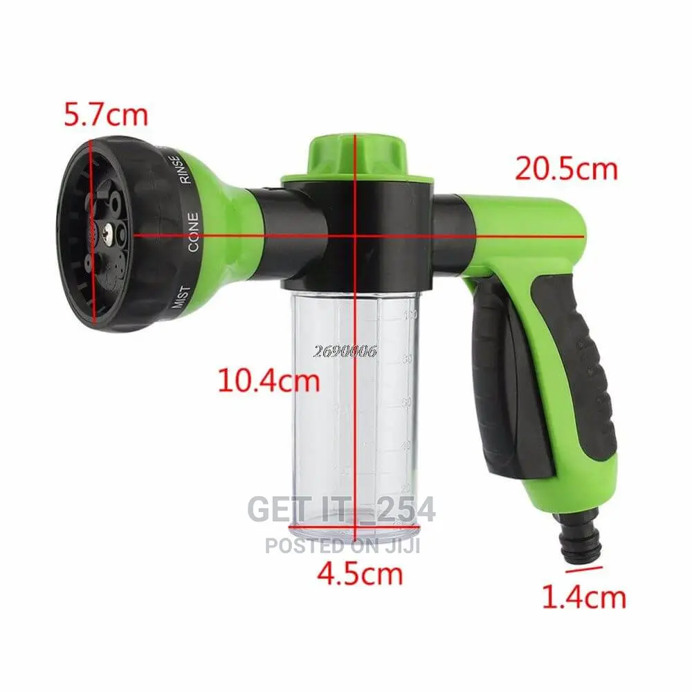 8 Option High Pressure Magic Spray Gun + Foam Soap Can