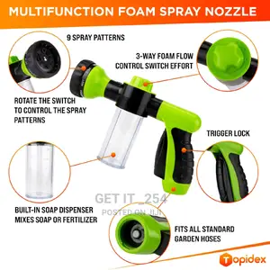 8 Option High Pressure Magic Spray Gun + Foam Soap Can