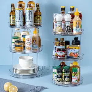 Three Layer 360 Rotation Cabinet Turntable Organizer/