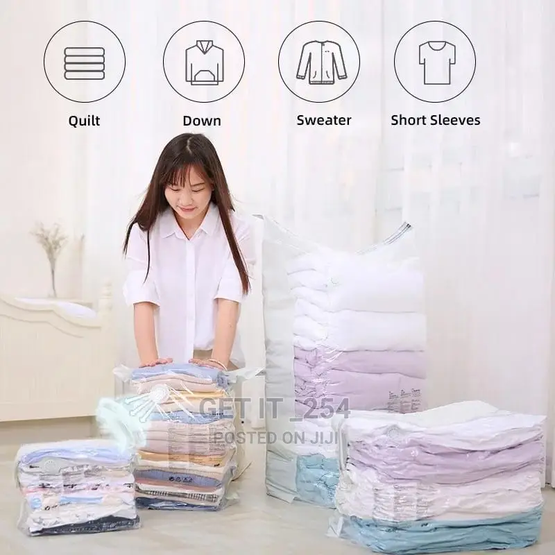 5pcs Set No Pump Needed Vacuum Storage Bags for Clothes