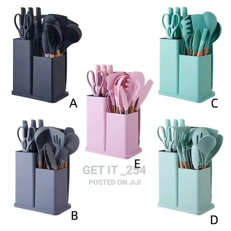 19pc Kitchen Silicone Spoon Set