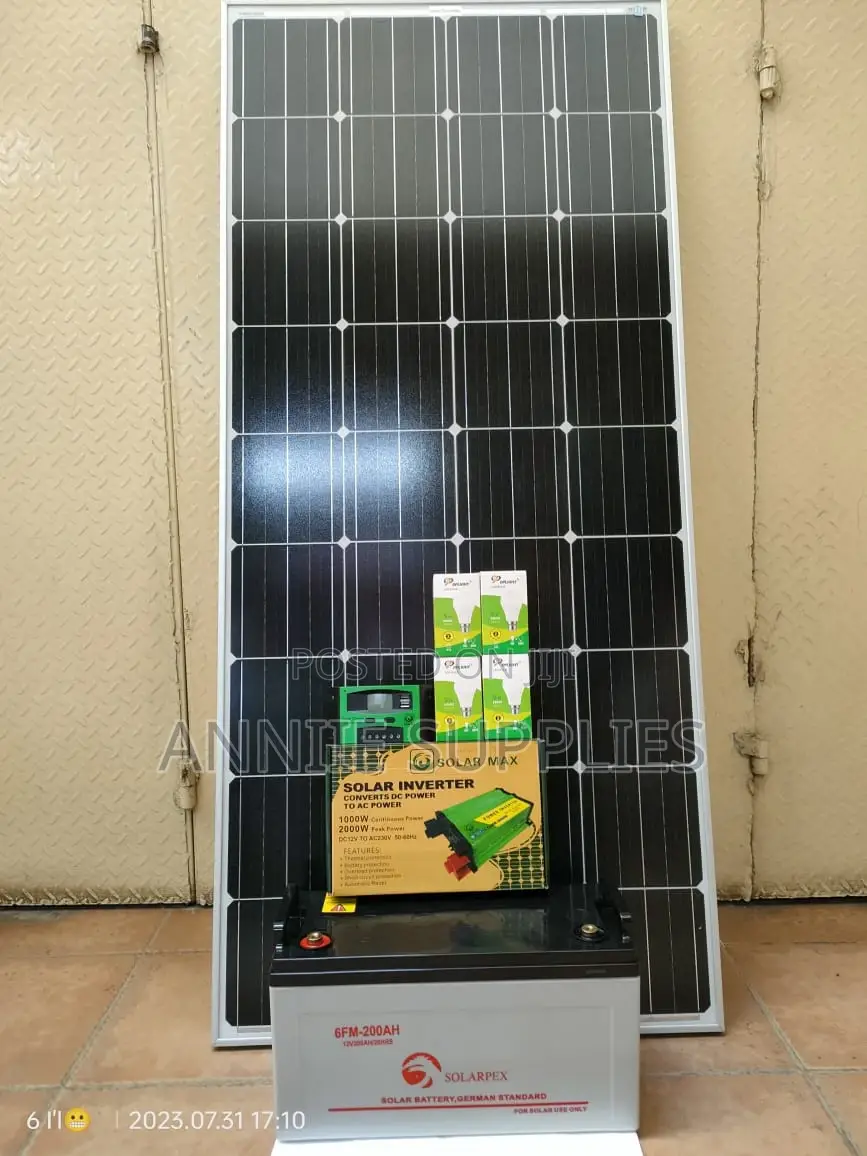 Comlpete 350W Solar + 200ah Solar Battery + 600w Inverter