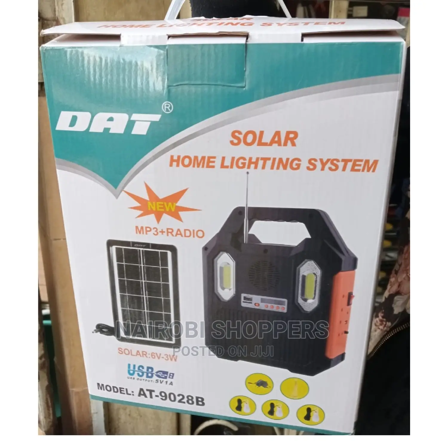 DAT Light Solar Home Lightning System With Three Bulbs