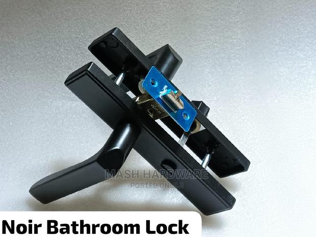 Matt Black Noir Bathroom Lock - main view