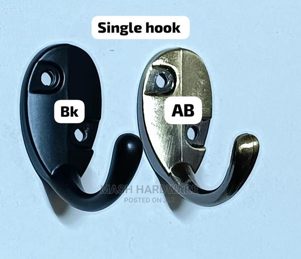 Single Antique and Black Coat Hooks - main view