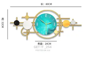 Luxury Large Metal Wall Hanging Watches* Simple Circular Mut