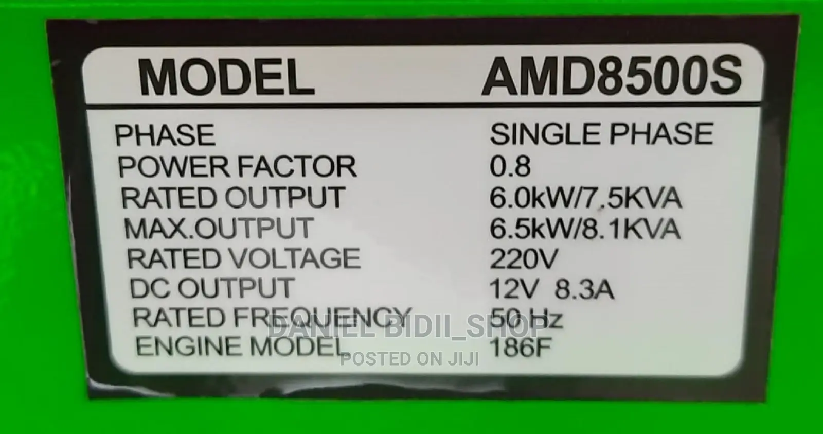 Amd8500s Astramilano 7.5kva Diesel Generator Without Ats