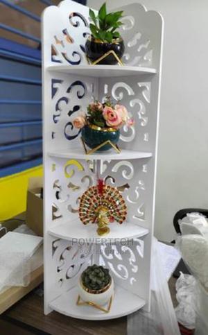 White Triangular 4 Layer Corner Shelf - thumbnail 2