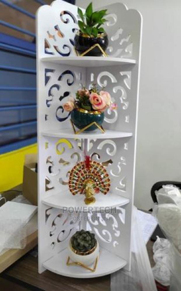 White Triangular 4 Layer Corner Shelf - main view
