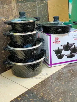 10pcs Bosch New Granite Coating Cookware Set Black And Grey