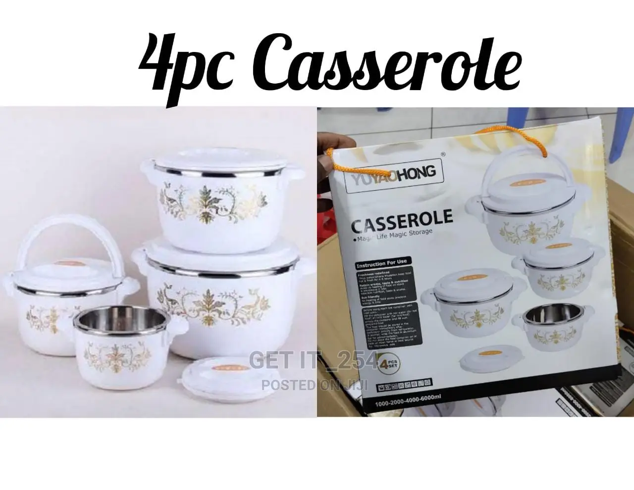 4pc Casserole Hotpots