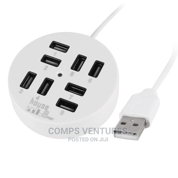 Generic High Speed 8 Ports USB 2.0 Portable Round Hub - thumbnail 2