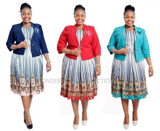 Multi-Coloured Plus Size Sheath Dresses - main view