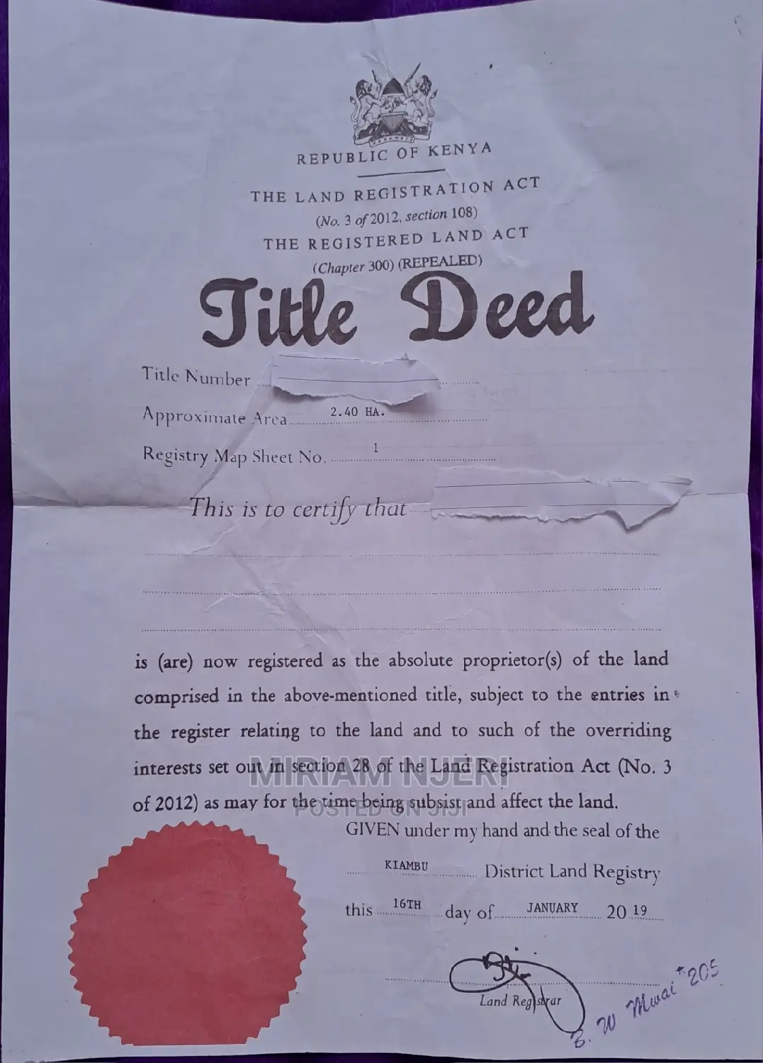 50 by 100 Plots for Sale in Ndeiya - Nachu