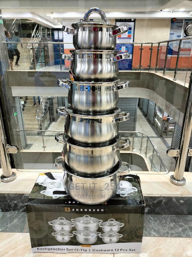 12pcs Edenberg Stainless Steel Cookware Set - thumbnail 2