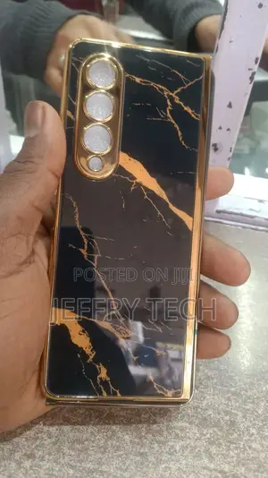 Marble Design Case for Samsung Galaxy Z Fold 4 - Black Gold