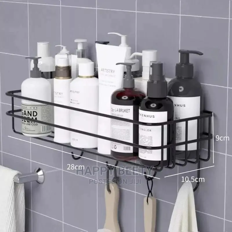 Metallic Punch Free Bathroom Organizer