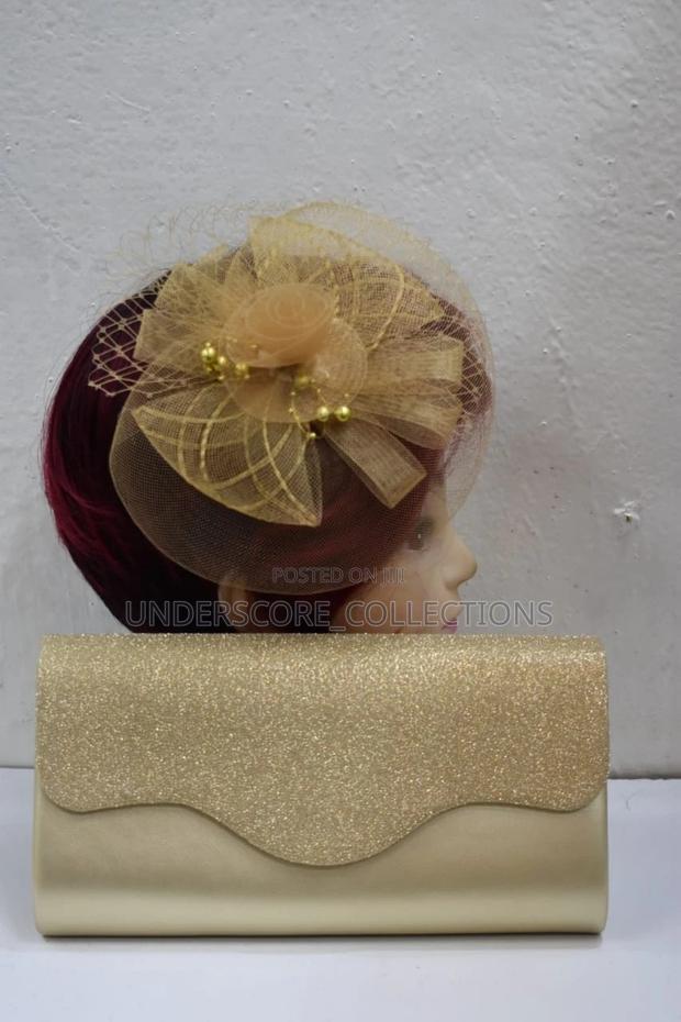 Wedding Gold Theme Fascinator and Clutch - thumbnail 2