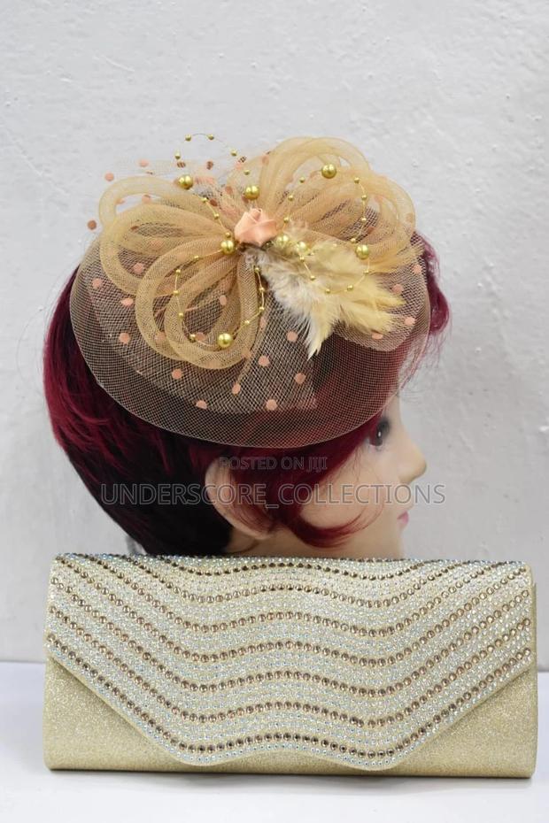 Wedding Gold Theme Fascinator and Clutch - thumbnail 3