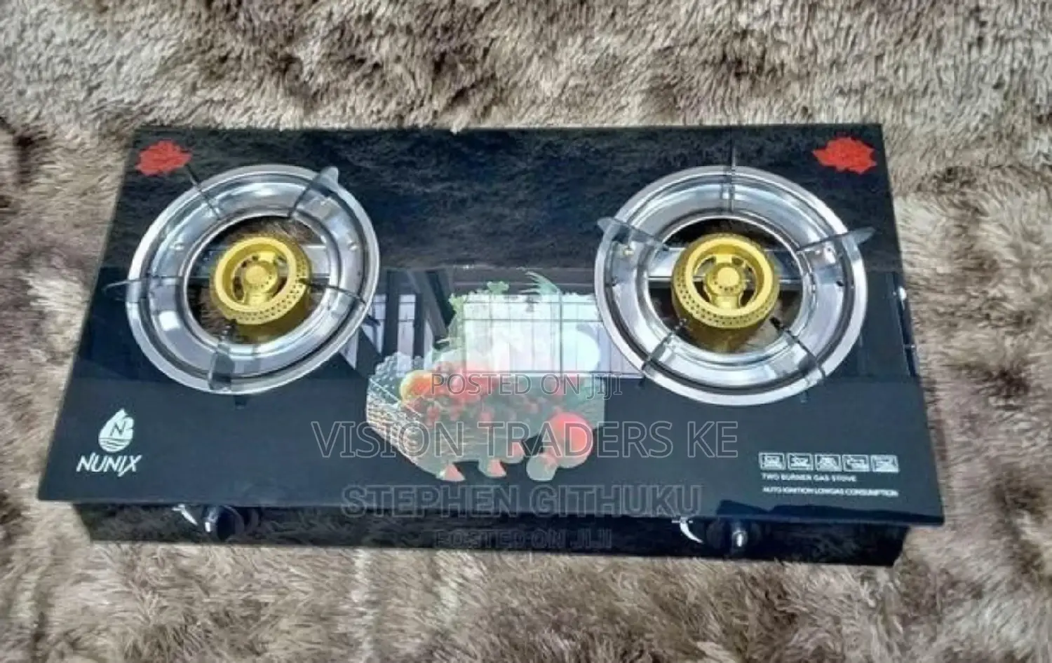 Nunix 2 Burner Table Glass Top Cooker.