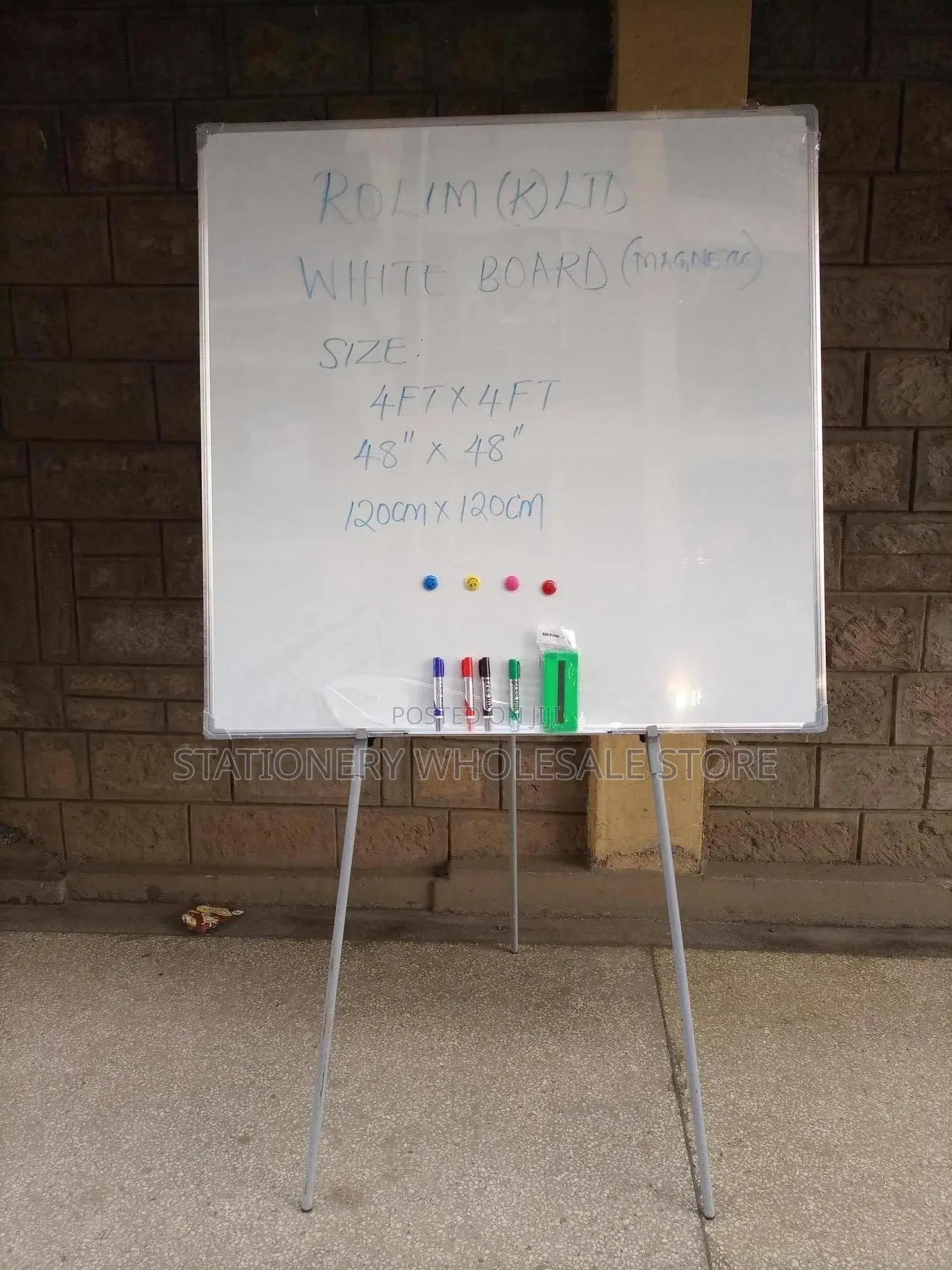 White Board for Schools/Colleges 1.2m X 1.2m– Double Sided
