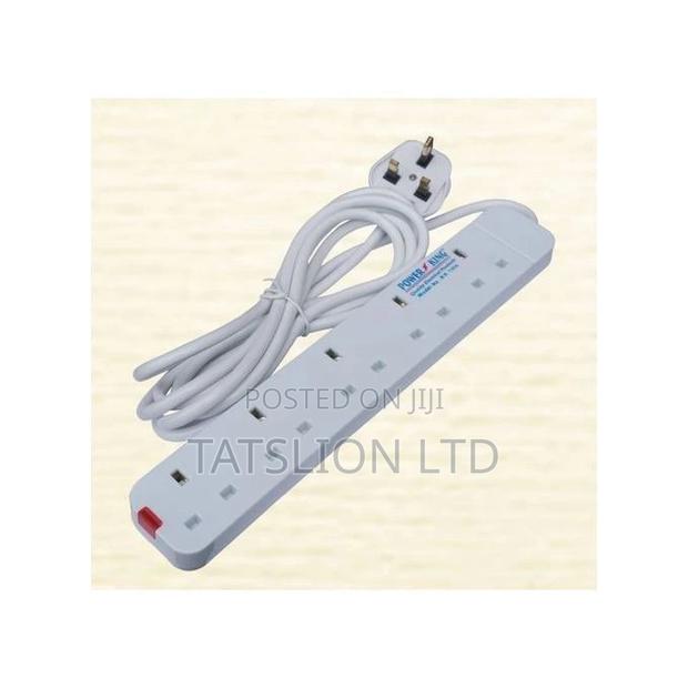 Power King Extension Cable - 5 Way - White.