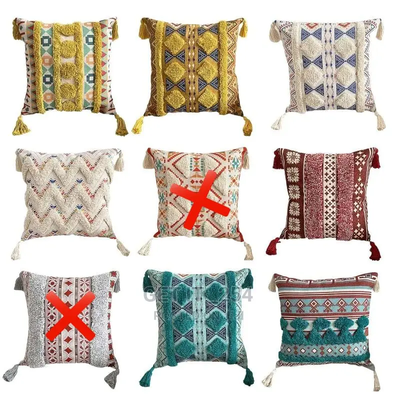 Tufted Boho Vintage Cotton Pillow Cover