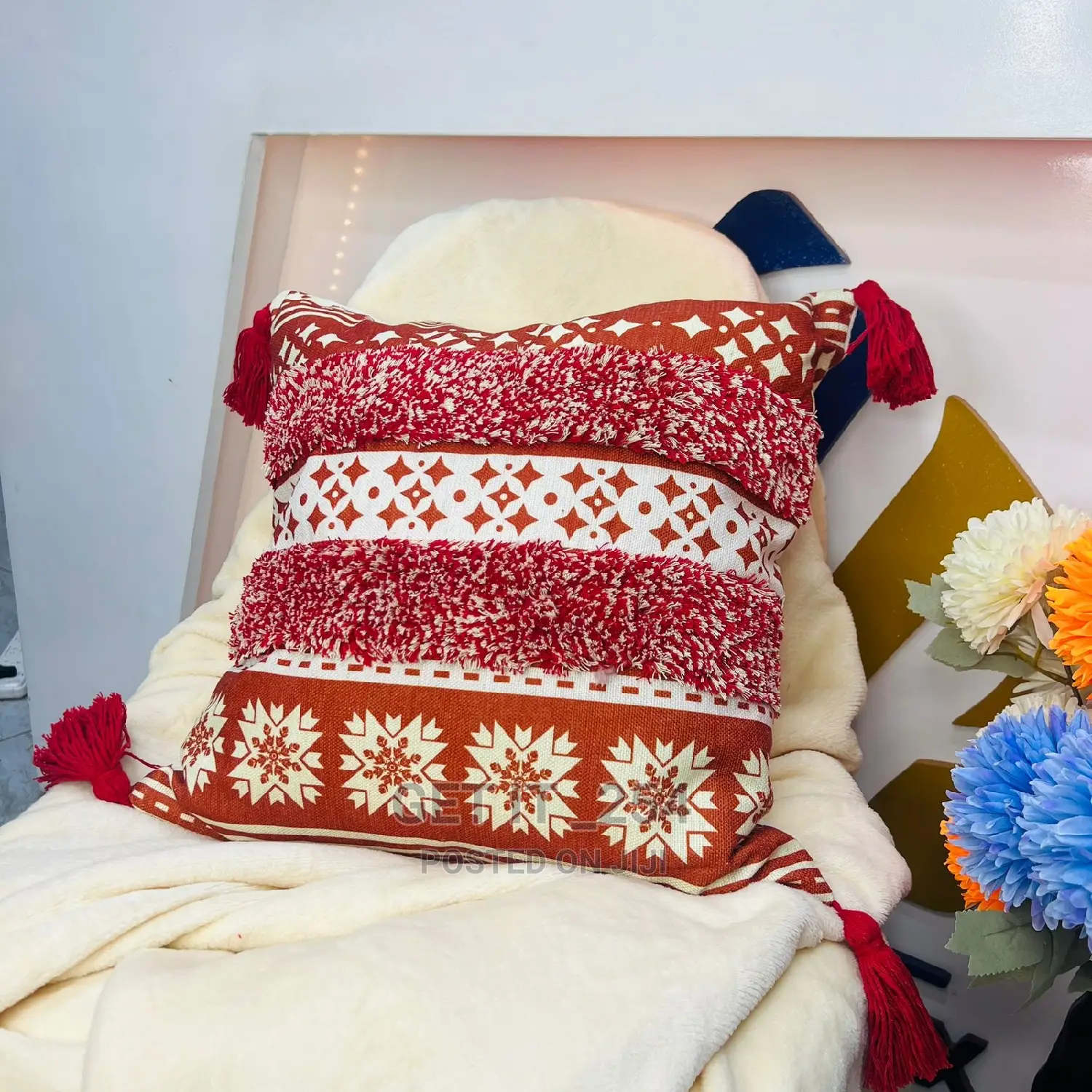 Tufted Boho Vintage Cotton Pillow Cover