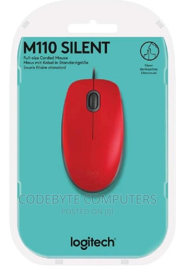 Logitech USB Silent Mouse M110 Red - main view