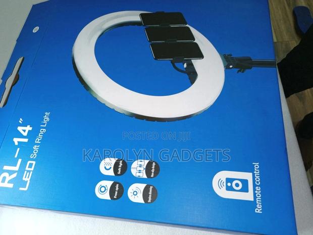 14 Inch Studio Selfie Ring Light Dimmable LED With Remote Co - thumbnail 2