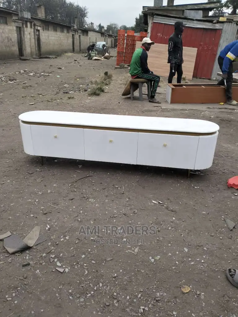 7ft Marble TV Stand