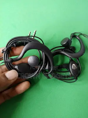 Walkie Talkie D Shape Ear Hook Earphones Black
