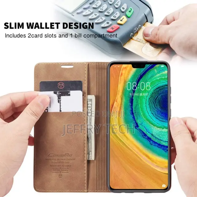Brown Premium PU Leather Wallet Case for Huawei P30 Pro