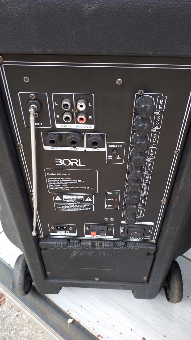 BORL BO- 0415 15 Inch Powered Speaker With Two Microphone - thumbnail 2
