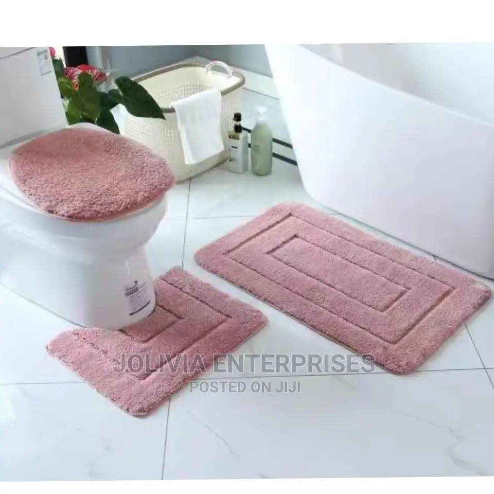 3 PCS Flocking Toilet Mats Set