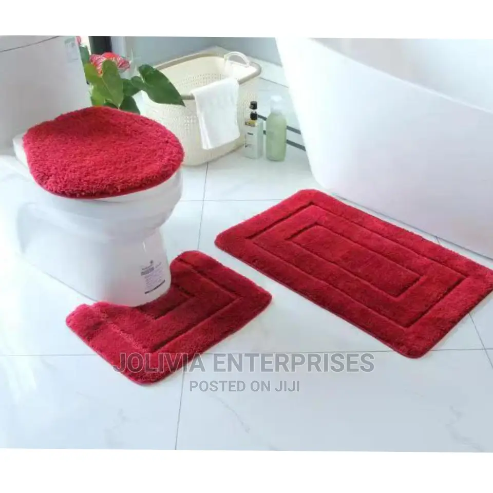 3 PCS Flocking Toilet Mats Set