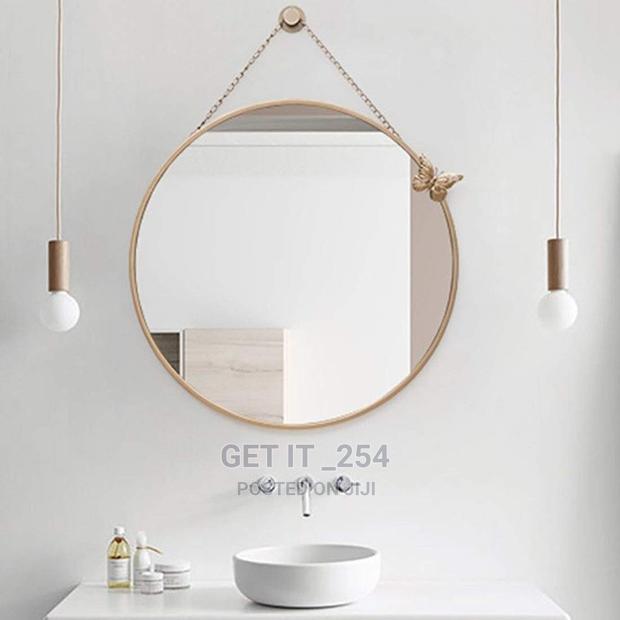 High Quality Round 3D Decor Mirror Available in 3 Sizes - - main view