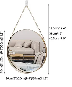 High Quality Round 3D Decor Mirror Available in 3 Sizes -