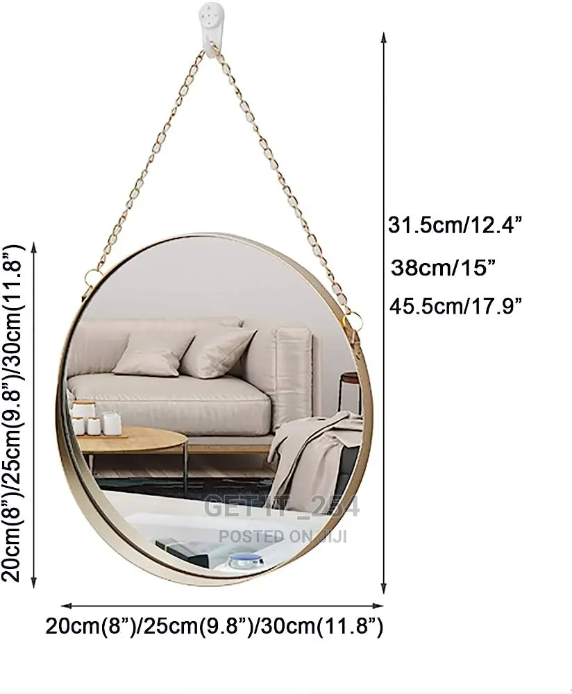 High Quality Round 3D Decor Mirror Available in 3 Sizes -