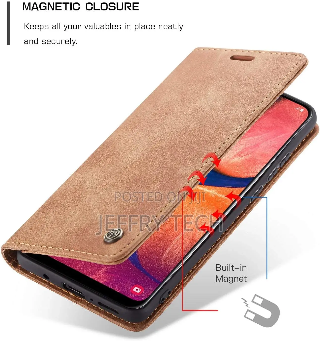 Samsung Galaxy A20 Wallet Case, Flip Cover Card Holder View