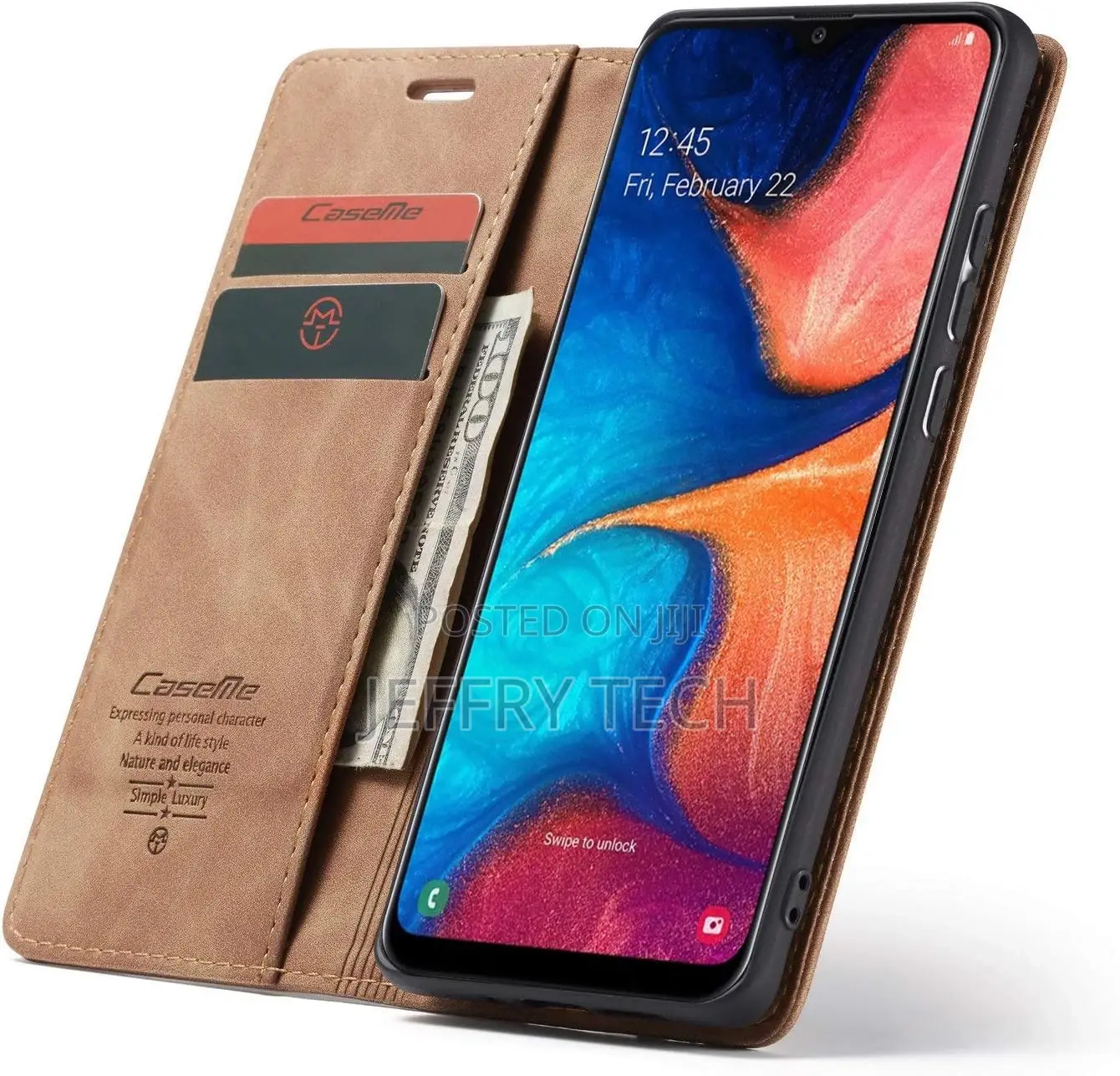Samsung Galaxy A20 Wallet Case, Flip Cover Card Holder View