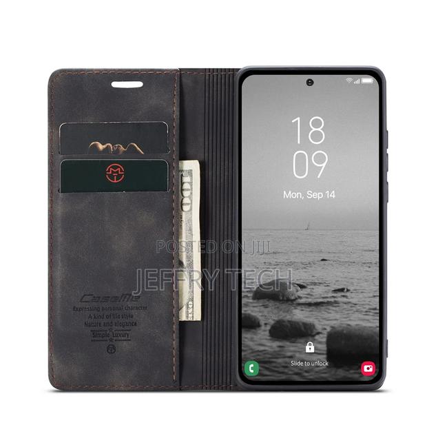 Matte Horizontal Flap Leather Case for Samsung Galaxy A54 Bl
