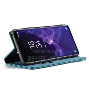 Horizontal Flip Leather Case for Samsung Galaxy S9 Blue