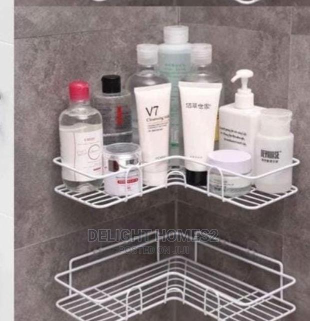Metallic Corner Triangular Bathroom/Kitchen Organizer